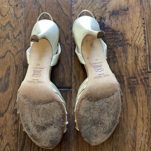 Worn Jimmy Choo Gold Heels - Picture 5 of 5